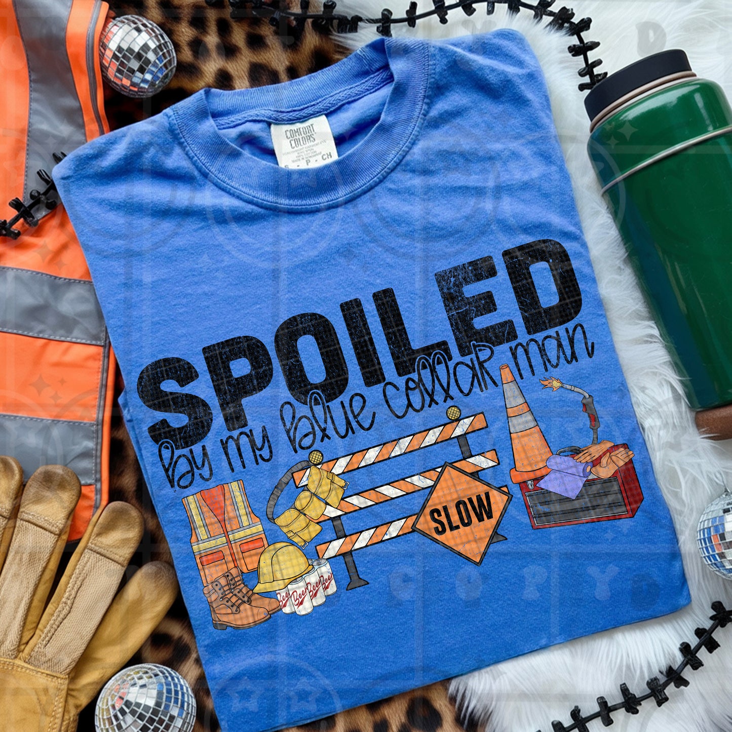 Spoiled by my blue collar man tee