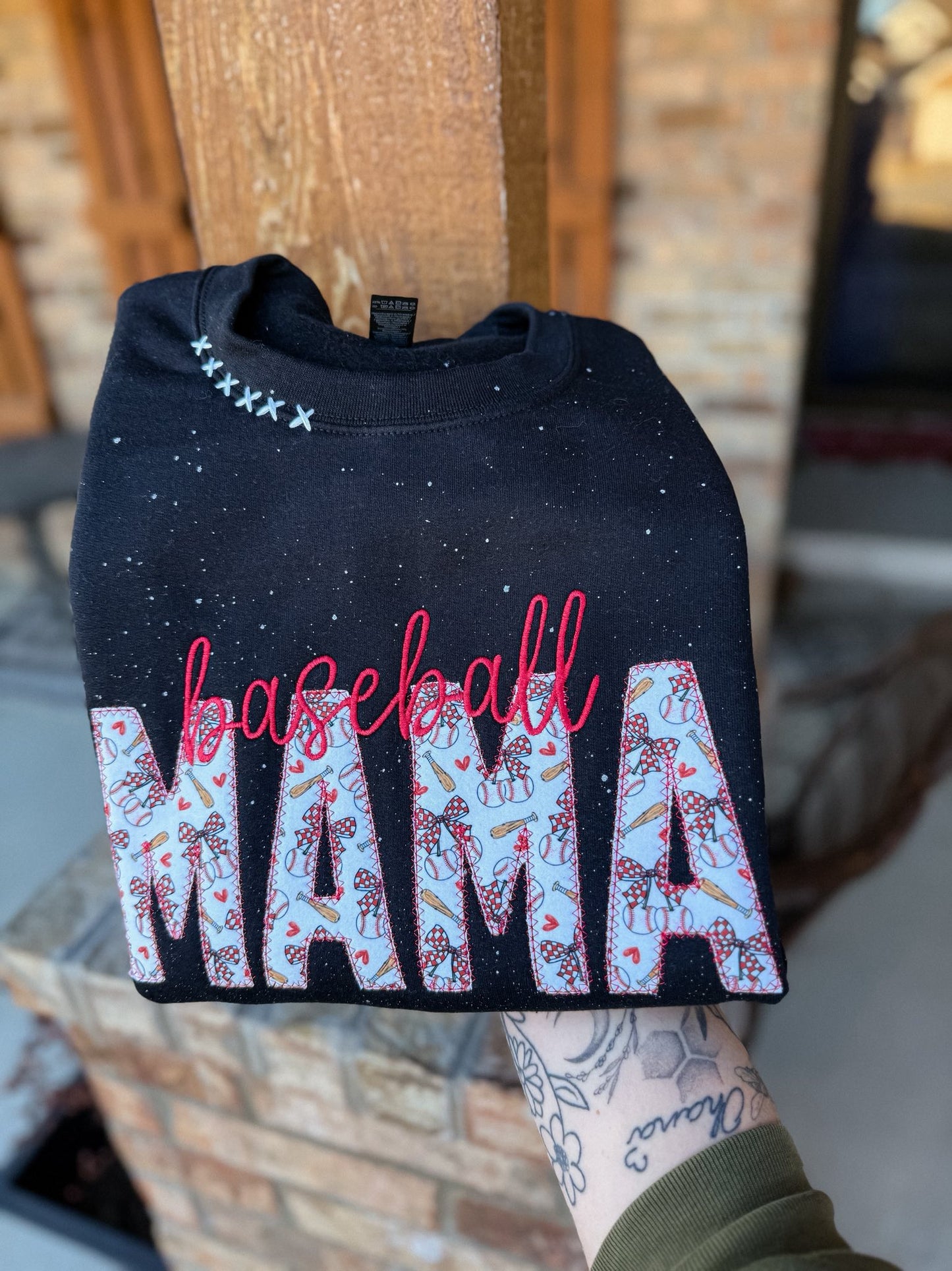 Baseball Mama Embroidered Crewneck