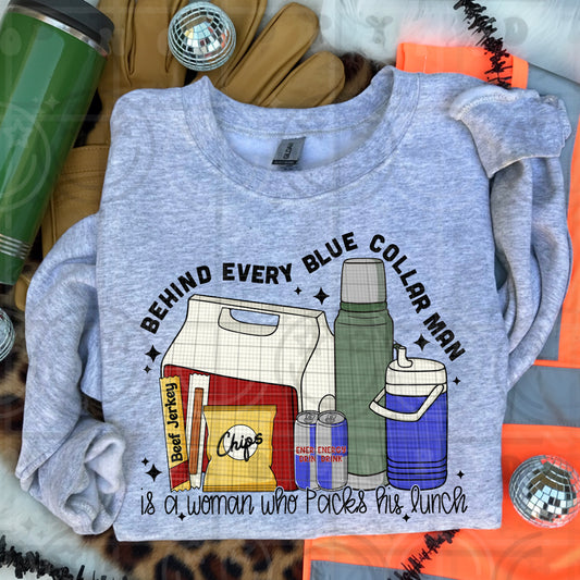 Behind every blue collar man tee