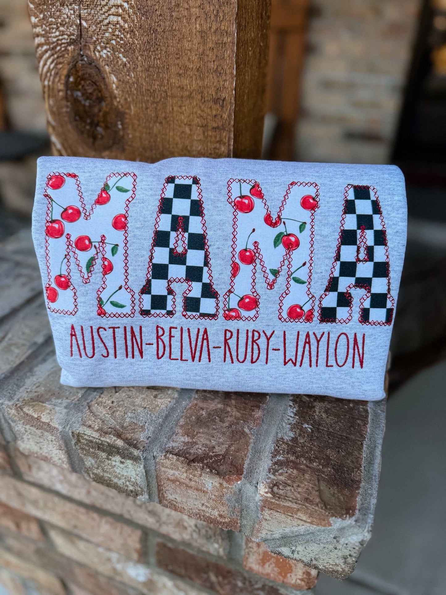 Cherry Mama Embroidered crewneck