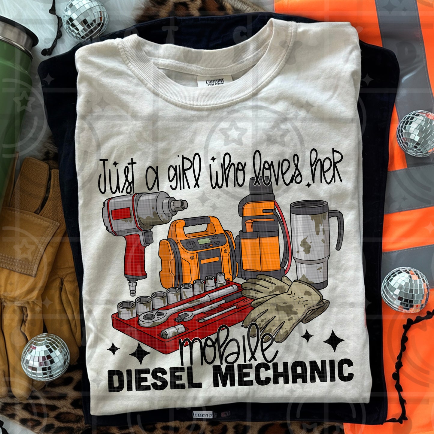 Loves her Mobile Diesel Mechanic Tee