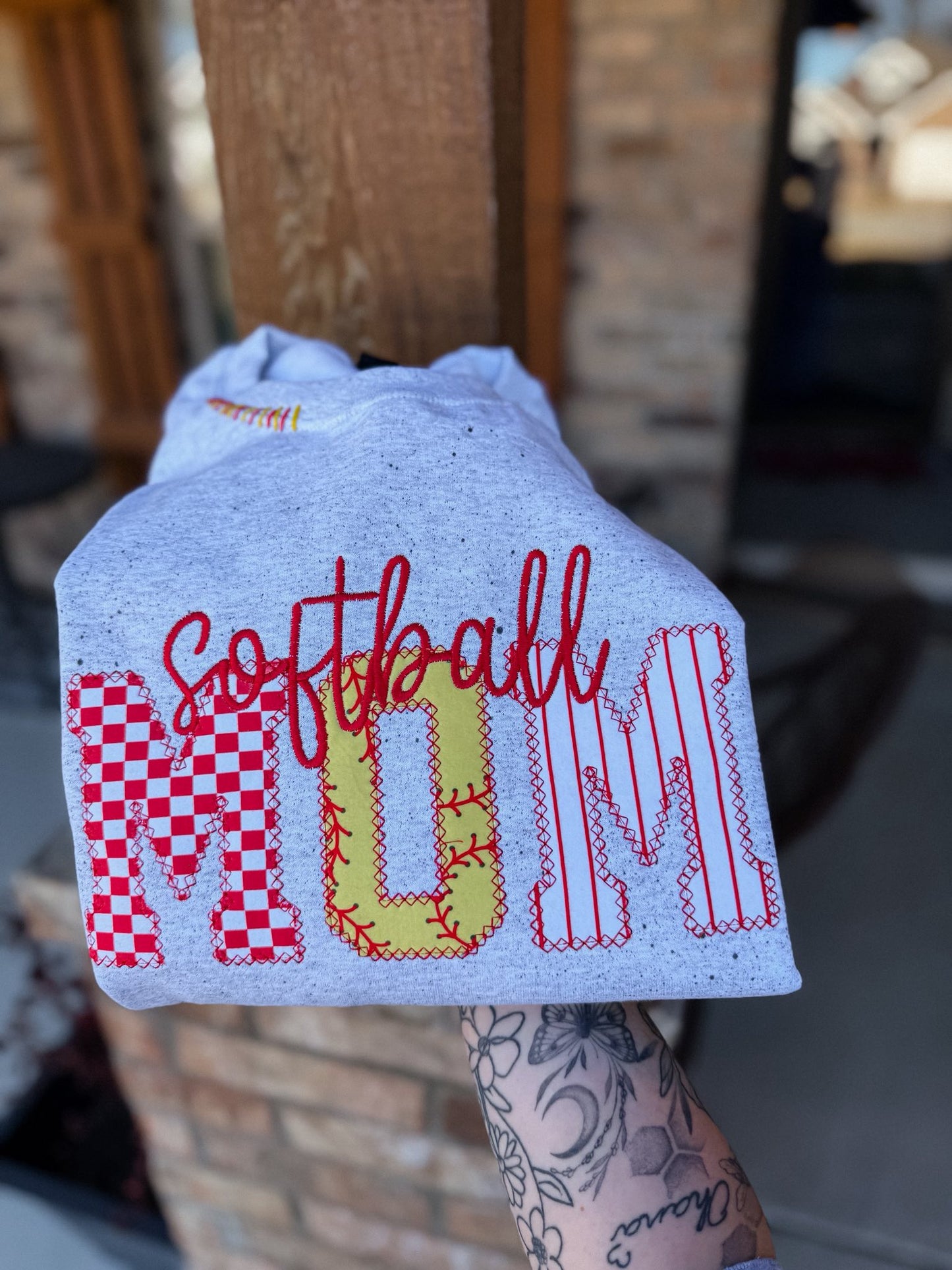 Softball Mama Embroidered Crewneck